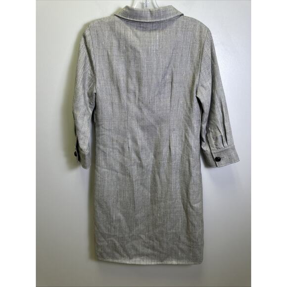 A Della Dress Suit Dress S Gray Tweed 100% Wool Old Money Preppy Romantic - Picture 2 of 10